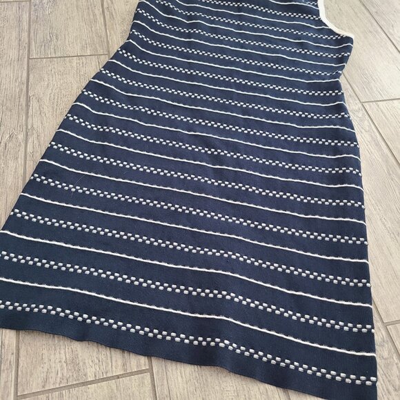 Tommy Hilfiger sleeveless knit dress navy white striped size womens large - Picture 4 of 12